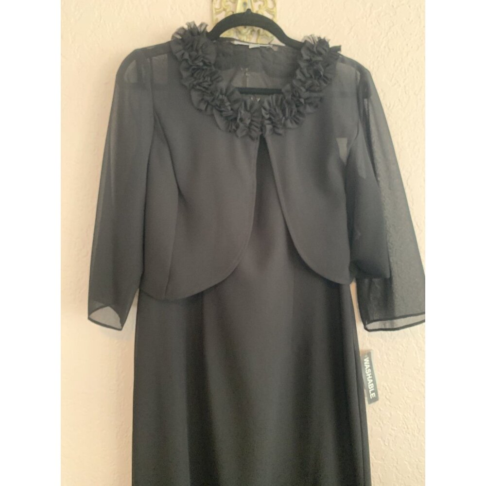 Danny & Nicole 2 pc Maxi Black Formal Dress Size 10 - Picture 3 of 10